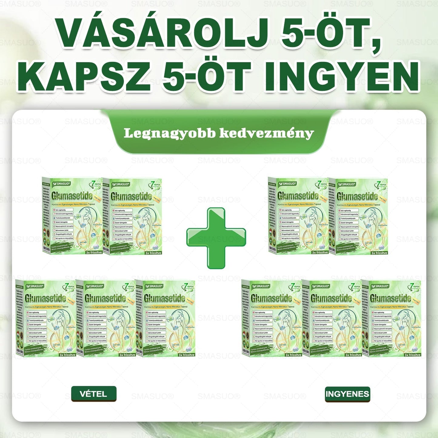 ✨Európai egészségügyi előírásoknak megfelelő · 👩⚕️Orvosi szakértők által ajánlott termék| 🎁 SMASUO® Glumasetide 8 az 1-ben Karcsú és Egészséges Nano Mikrotűs Tapasz